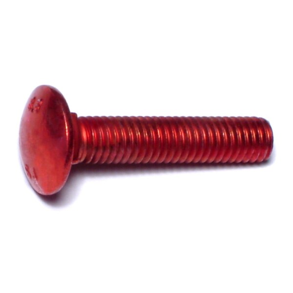 Midwest Fastener Carriage Bolt, Square Neck, 1.0mm (Coarse), 30 mm L, Steel, Red Rinsed Zinc, 12 PK 31164 - main